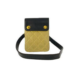 Chanel Waist Pouch Bag Black Beige Also